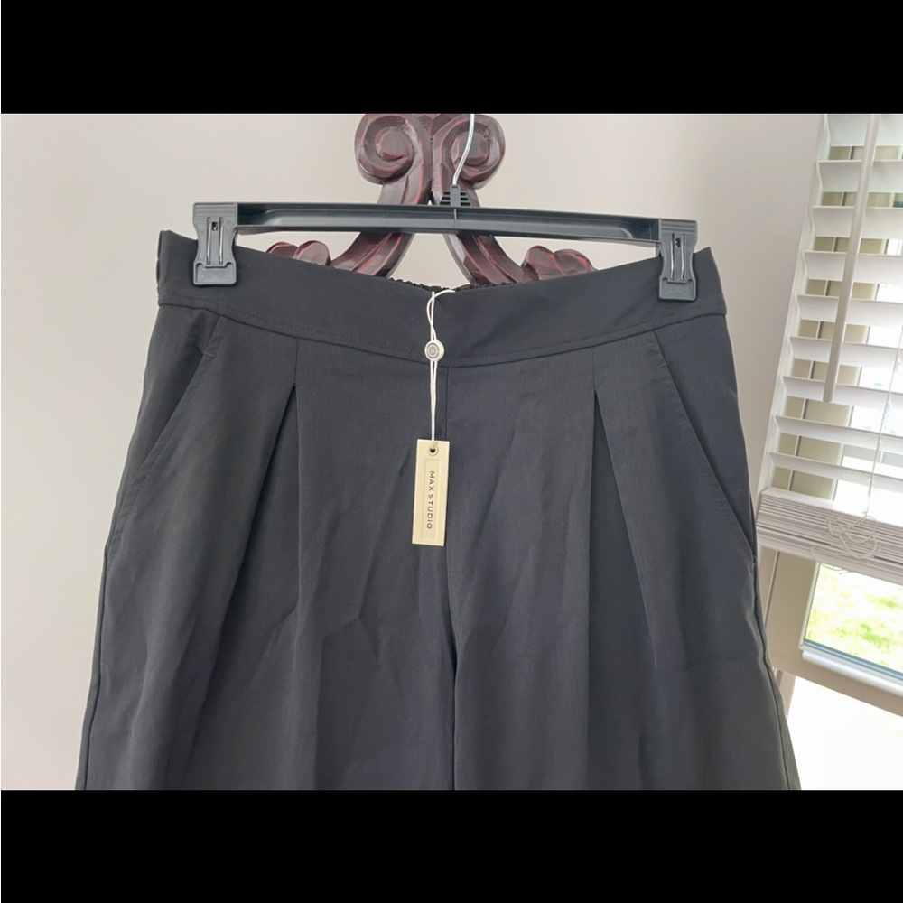 Brand New With Tags Max Studio Black Pleated Wide Leg Pants. Size L